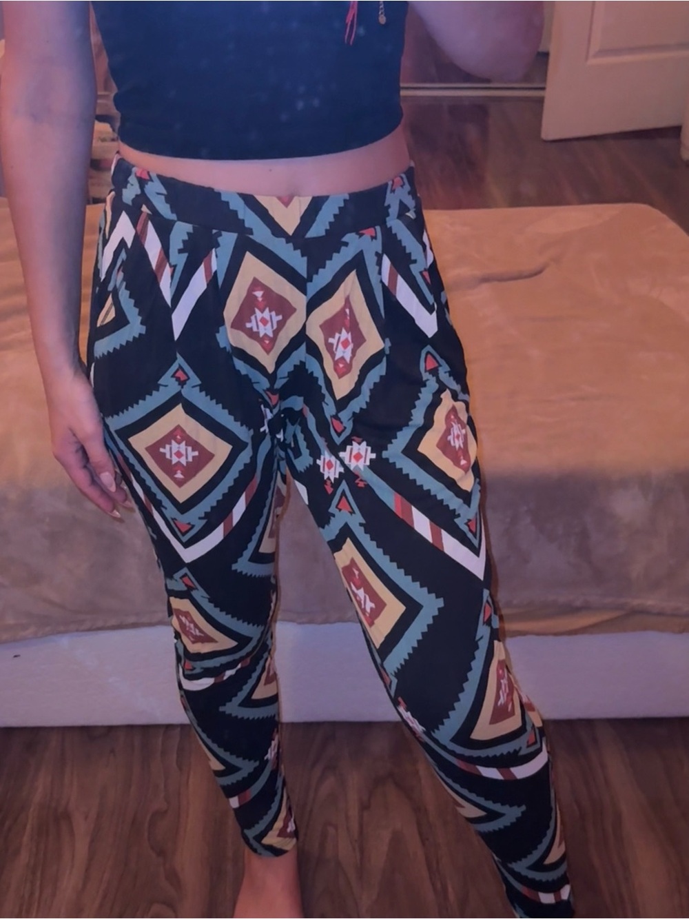 River Island Black Geometric Print Leggings